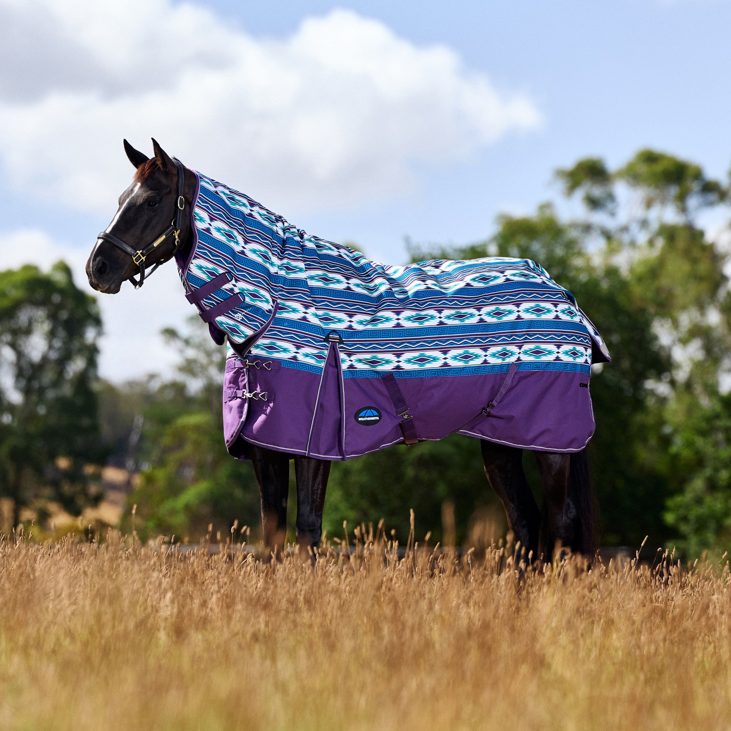 Weatherbeeta Comfitec Essential Turnout Combo Cover Lite Plus- 50g Purple Navajo Print