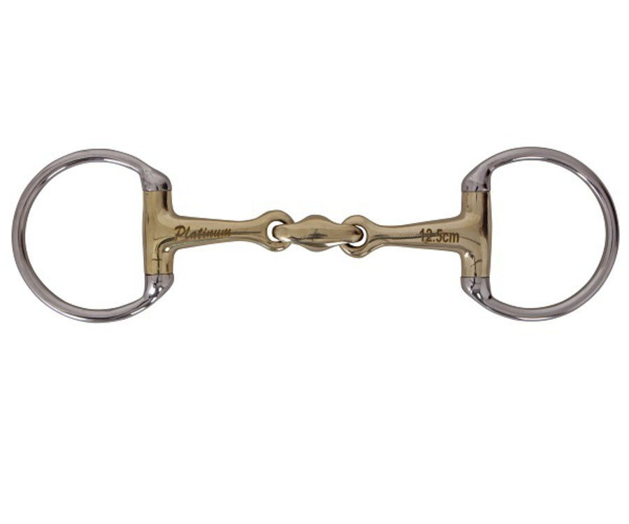 Eggbutt Snaffle Horse Bit - German Silver With Copper Ring Lozenge, All Sizes