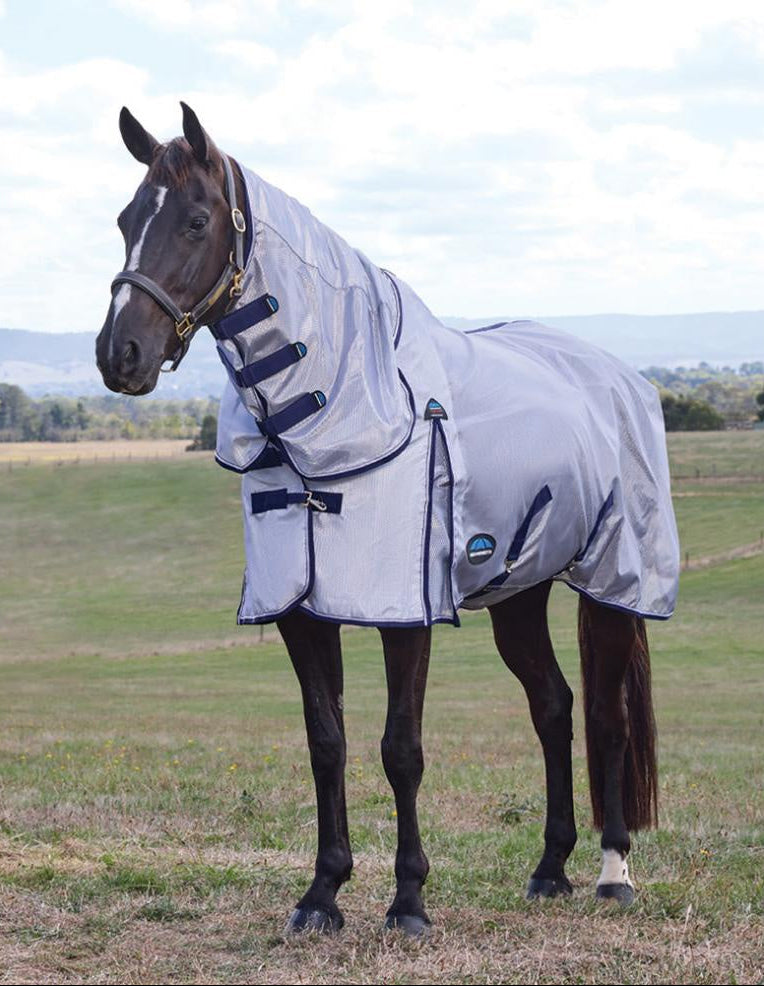 Weatherbeeta ComFiTec Hexi Shield Combo Cover - Silver/Navy/White