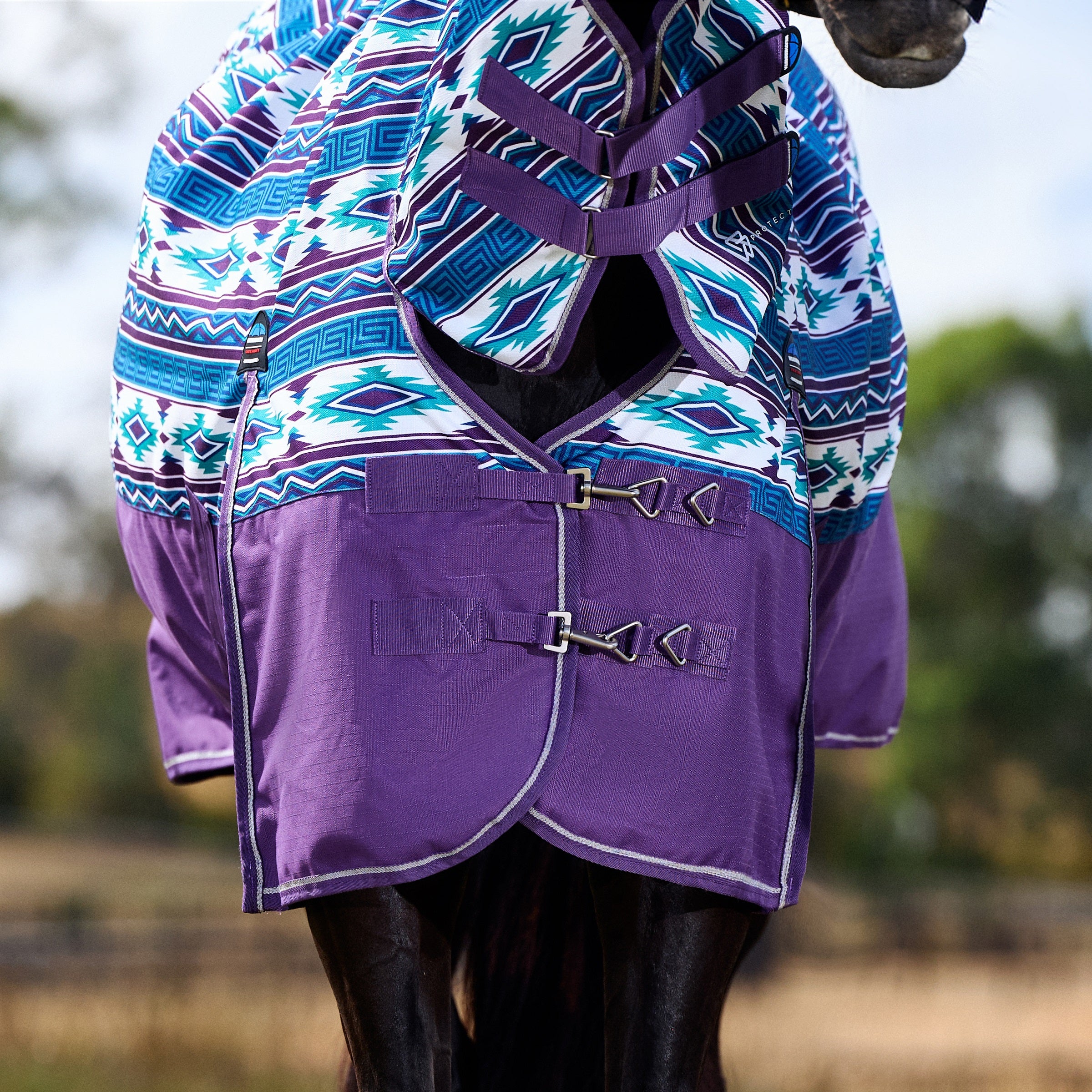 Weatherbeeta Comfitec Essential Turnout Combo Cover Lite Plus- 50g Purple Navajo Print