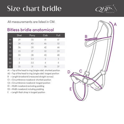 QHP Bitless Bridle Anatomical