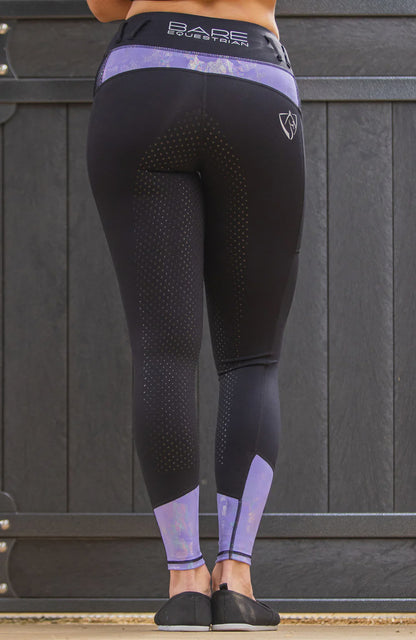 Bare Equestrian Performance Tights - Mauve Shimmer