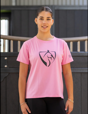 BARE Youth Black Logo T-Shirt - Pink