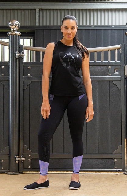 Bare Equestrian Performance Tights - Mauve Shimmer