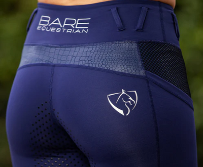 BARE Performance Riding Tights - Navy Croc