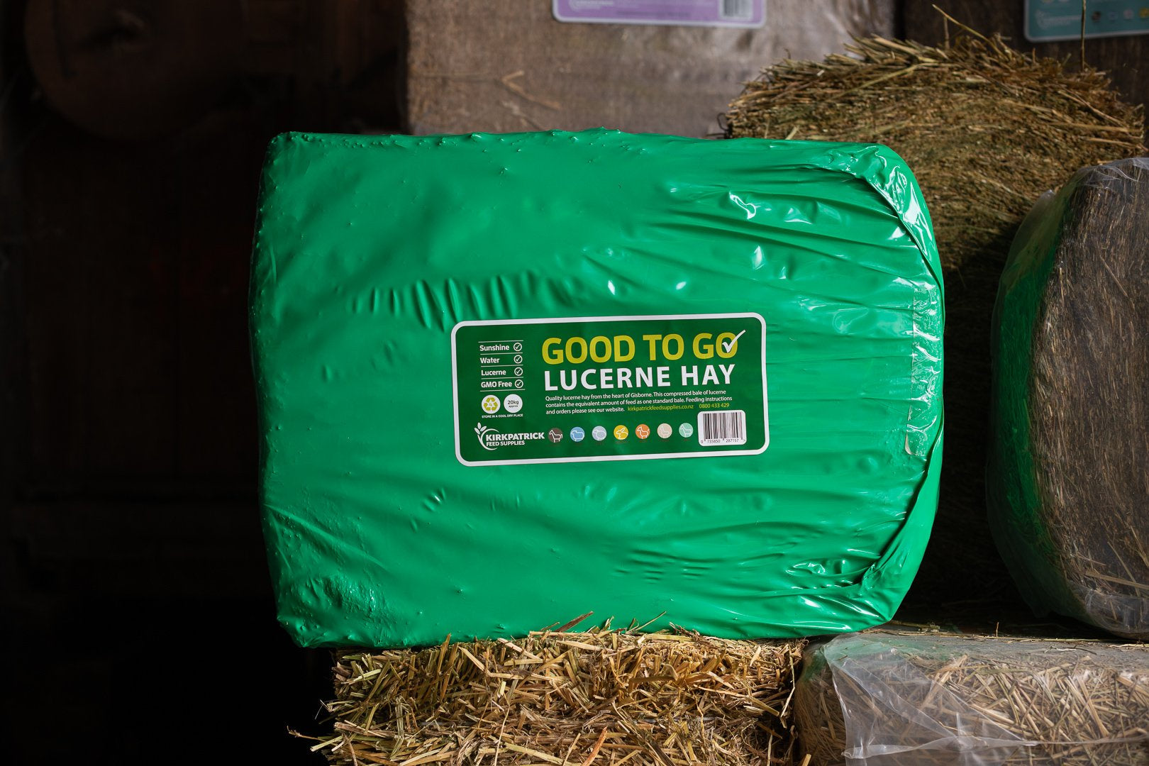 Lucerne Hay Compact Bale - Wrapped – HorseSports NZ Equestrian Supplies