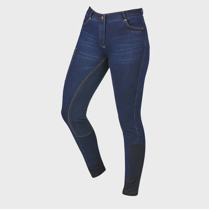 Dublin Shona Full Suede Seat Demim Breeches - Blue