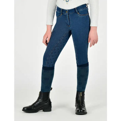 Dublin Kids Shona Denim Full Seat Breeches - Light Blue Denim