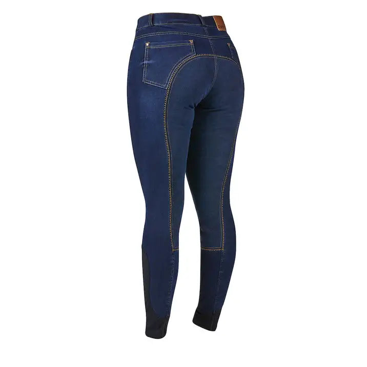 Dublin Shona Full Suede Seat Demim Breeches - Blue