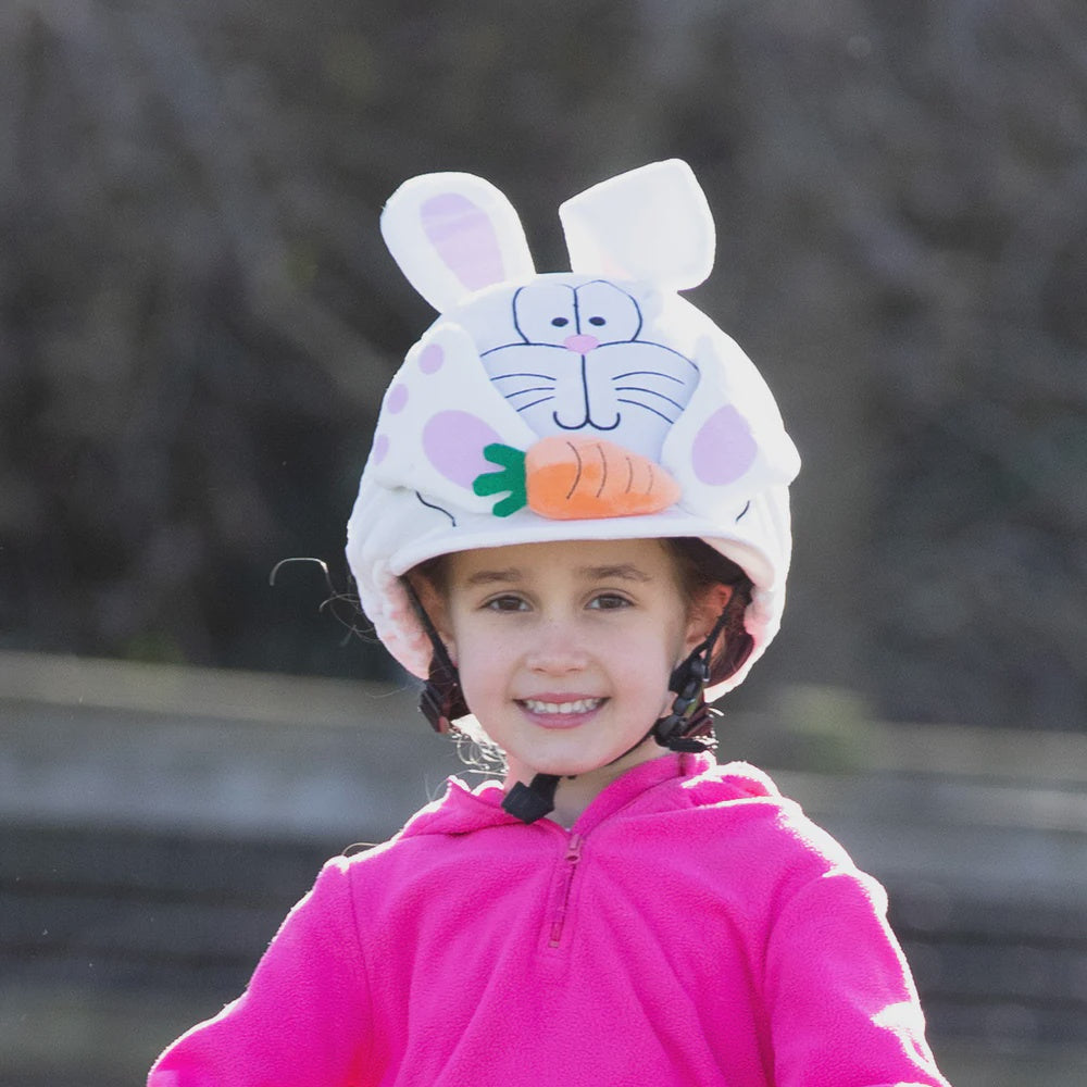 Equetech Hopper Bunny Posable Ears Hat Silk - White