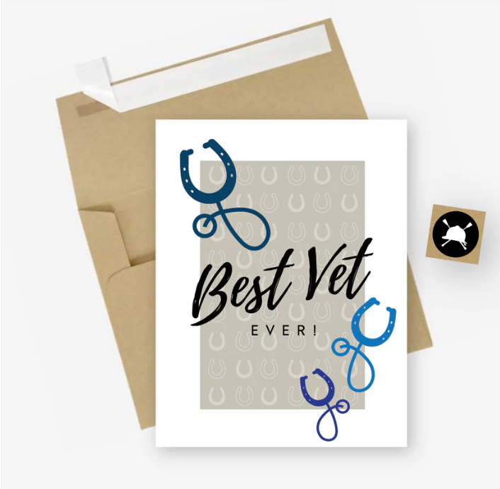 Hunt Seat Paper Co Greeting Card - Best Vet Ever