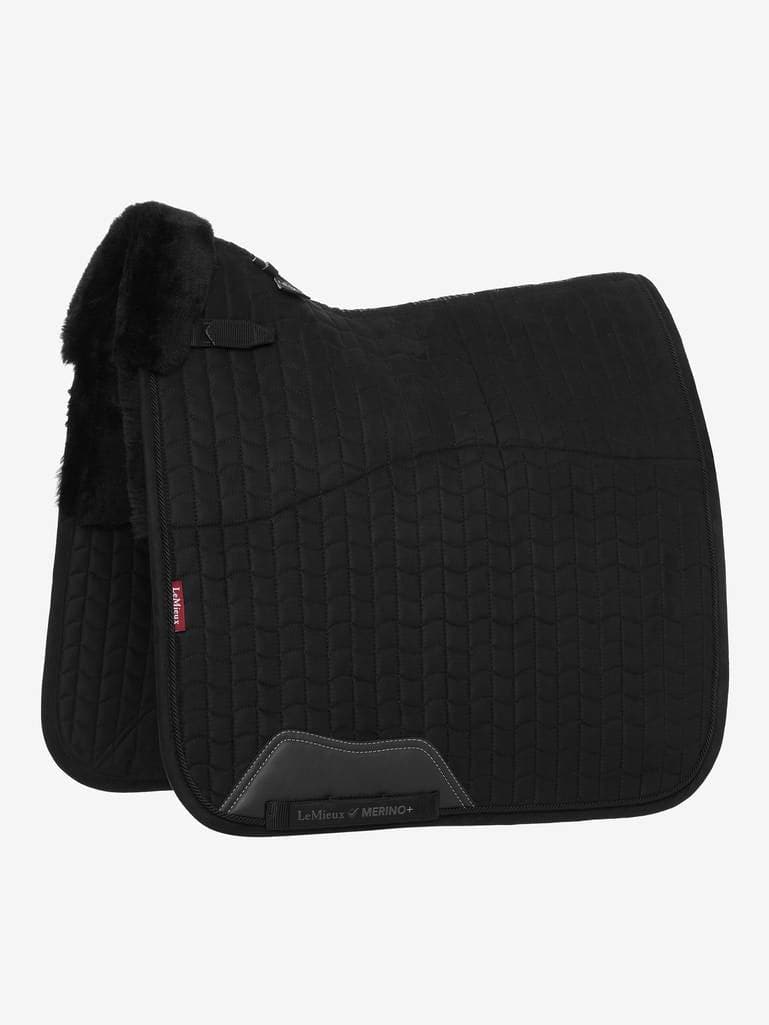 LeMieux Merino+ Half Lined Suede Dressage Square - Black