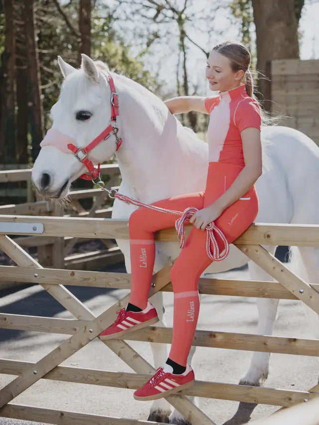 LeMieux Harlow Competition Socks - Coral Crush/Blue Topaz