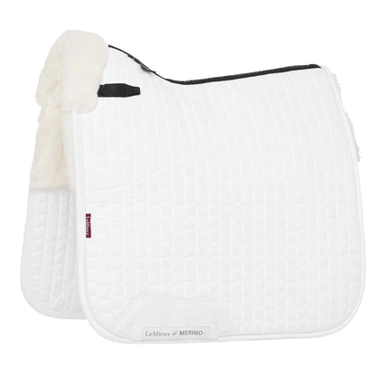 LeMieux Merino+ Half Lined Suede Dressage Square - White