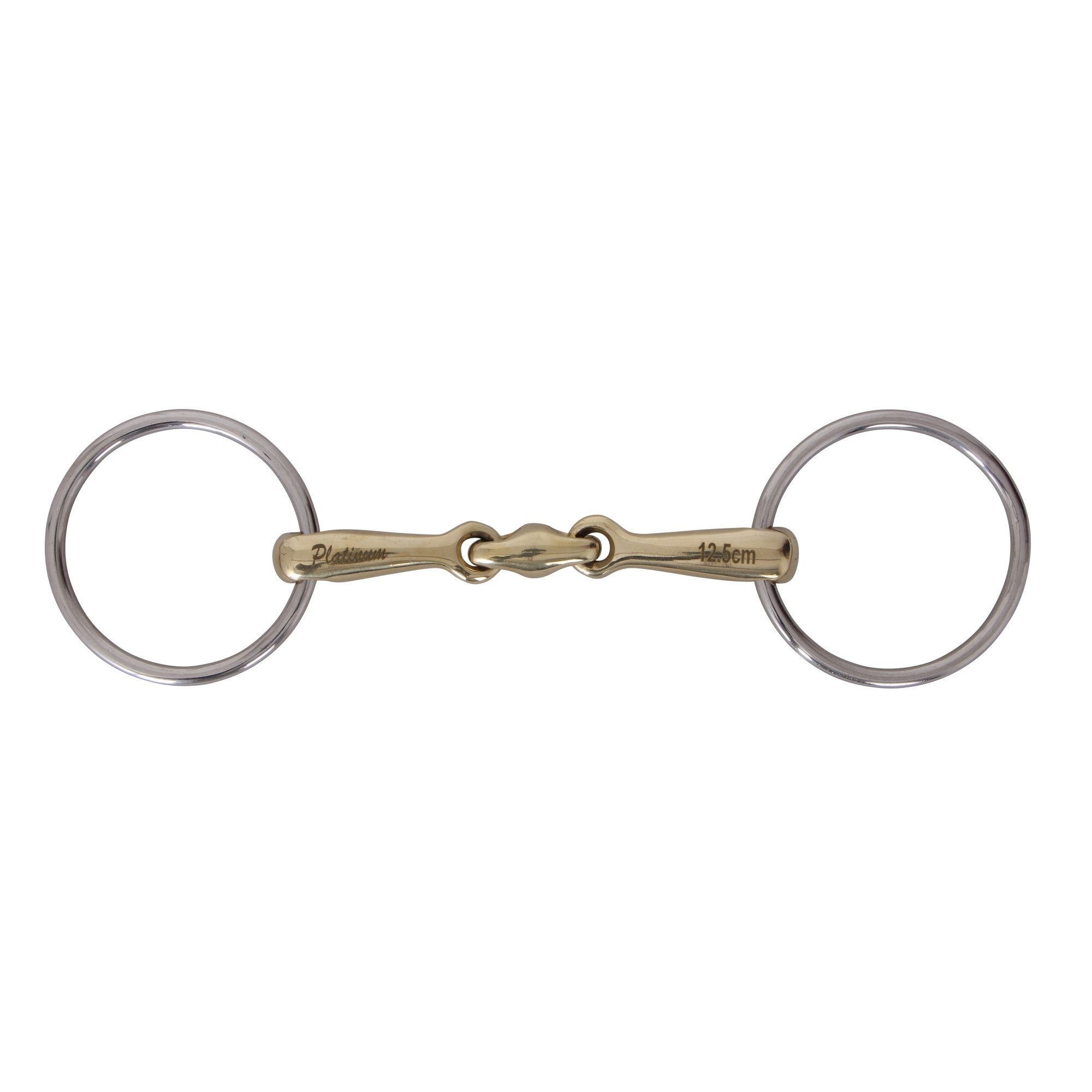 Platinum German Silver Loose Ring Snaffle Bit with Lozenge