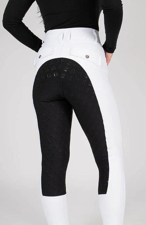 BARE Sculpt Hybrid Riding Breeches - White/Black Seat