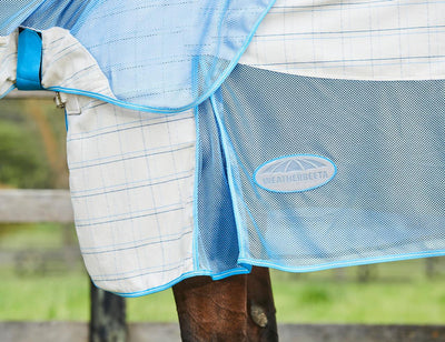 Weatherbeeta Breeze Combo Scrunch Neck II Summer Cover - White/Blue /Lemon