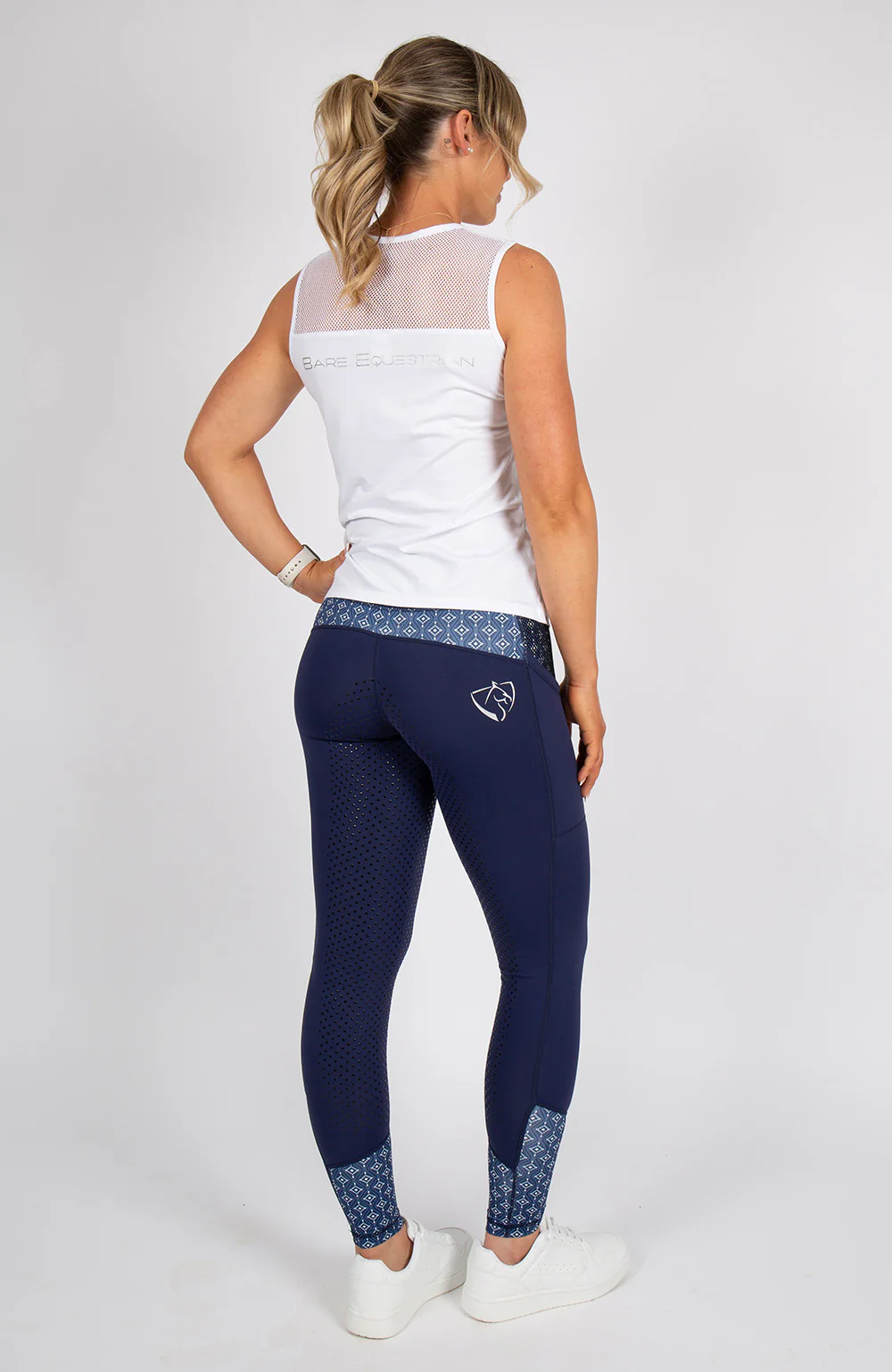 Bare Equestrian Adult Performance Tights - Navy Nomad