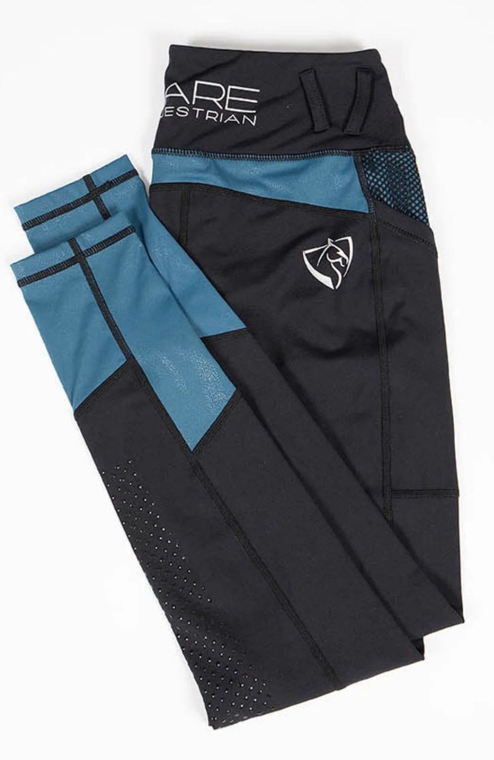 Bare Equestrian Youth Performance Tights - Teal Glamour