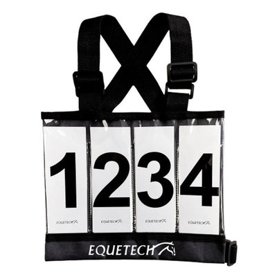 Equetech Black Teen Eventing Cross Country Number Bib and Numbers