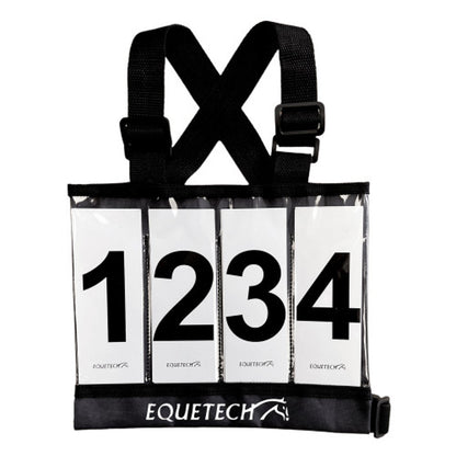 Equetech Black Teen Eventing Cross Country Number Bib and Numbers