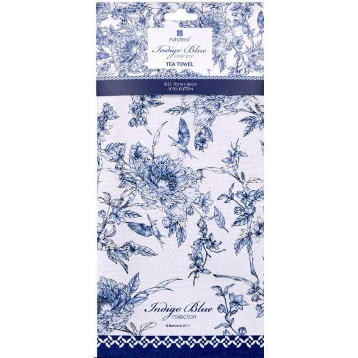 Ashdene Indigo Hummingbird Tea Towel