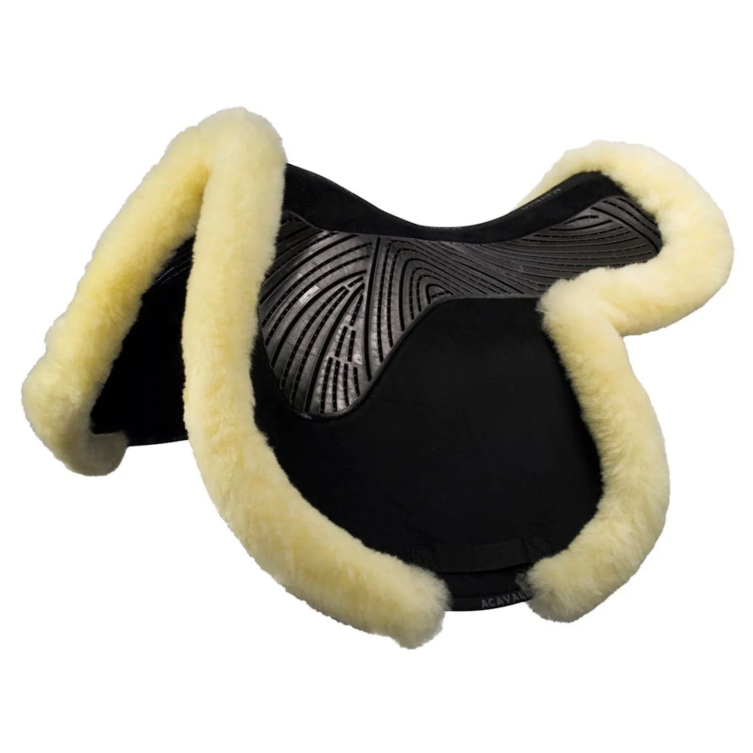 Acavallo Twin Sided Classic Gel Jump Pad Numnah - Full Sheepskin Edge