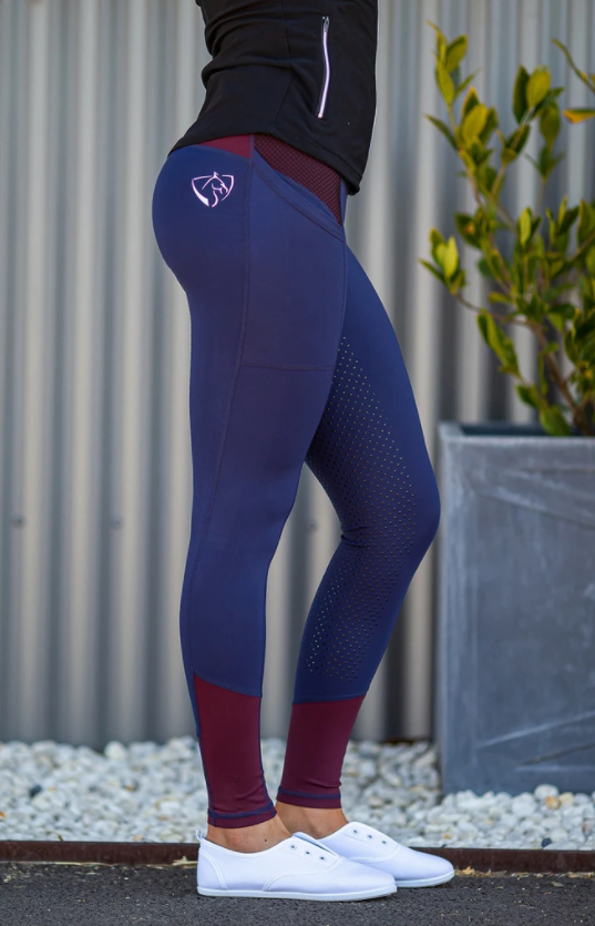 Bare Equestrian Adult Performance Tights - Navy