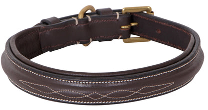 Cavallino Fancy Stitched Leather Dog Collar