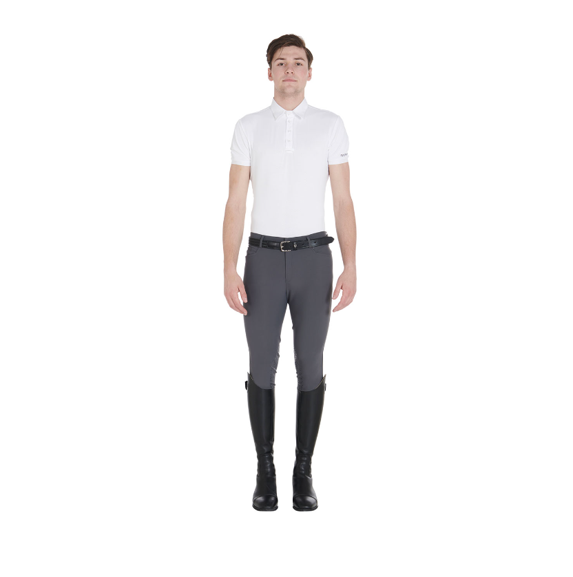 Equestro Men's Slim Fit Knee Patch Breeches