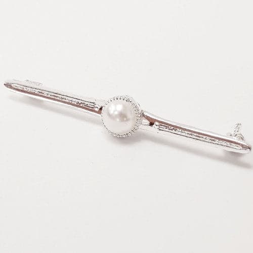 Equetech Pearl Stock Pin - Silver