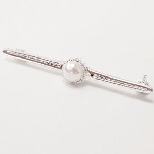 Equetech Pearl Stock Pin - Silver